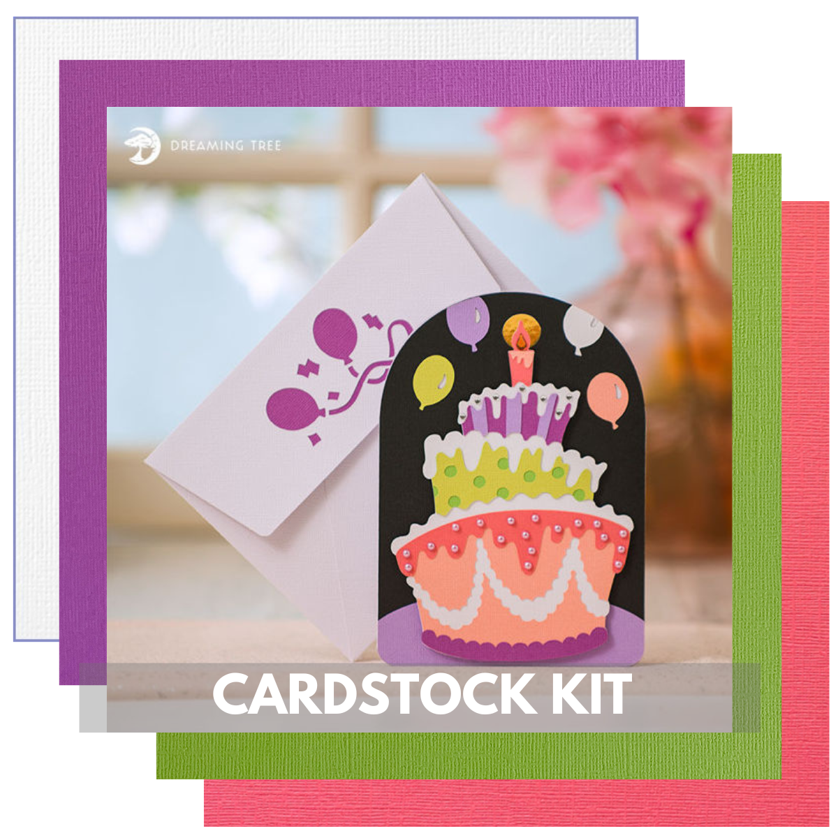 DREAMING TREE BIRTHDAY CAKE CARD KIT - 11 Sheets