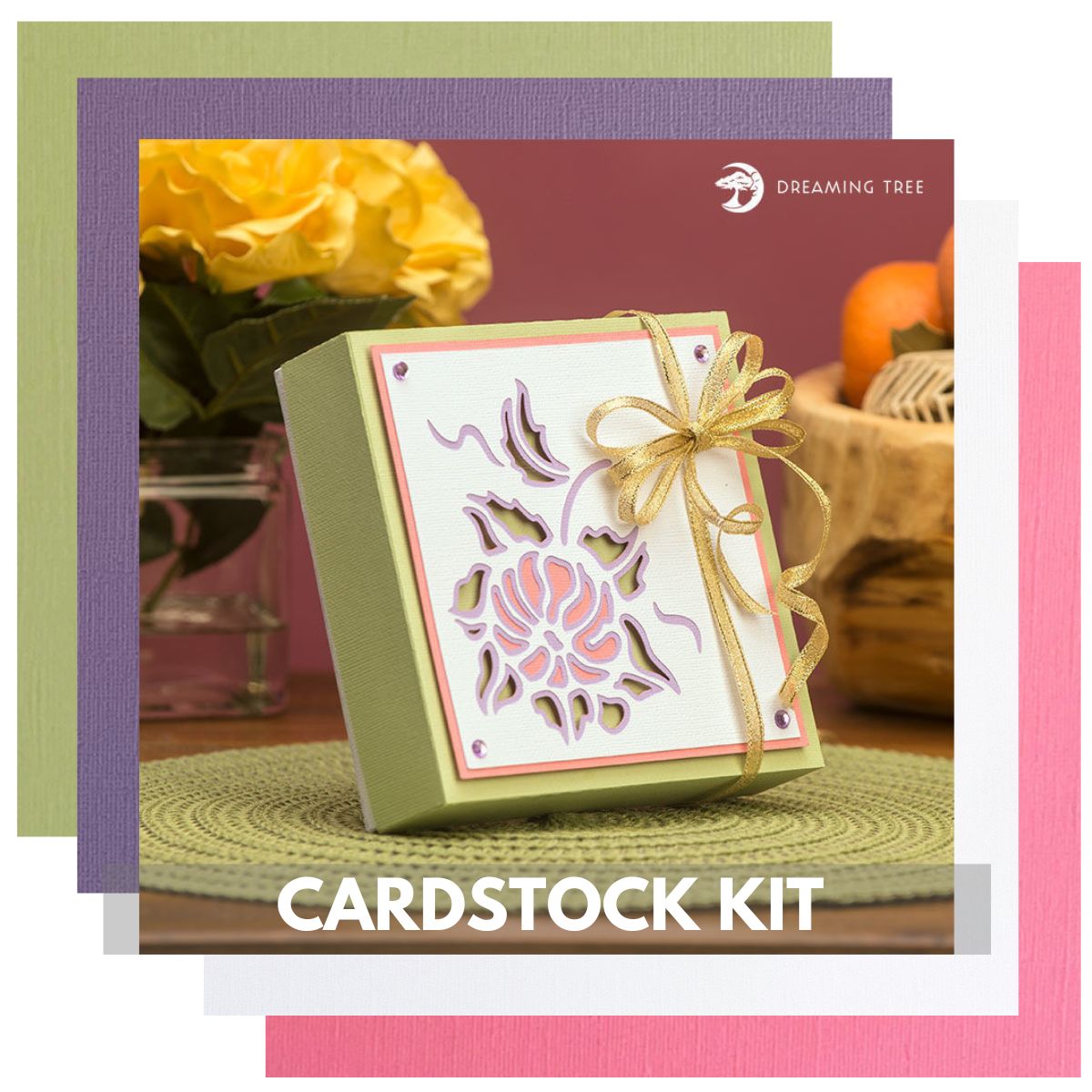 Box Design Cardstock DREAMING TREE FLORAL GIFT BOX CARDSTOCK KIT - 8 Sheets - 12x12 Cardsto ...