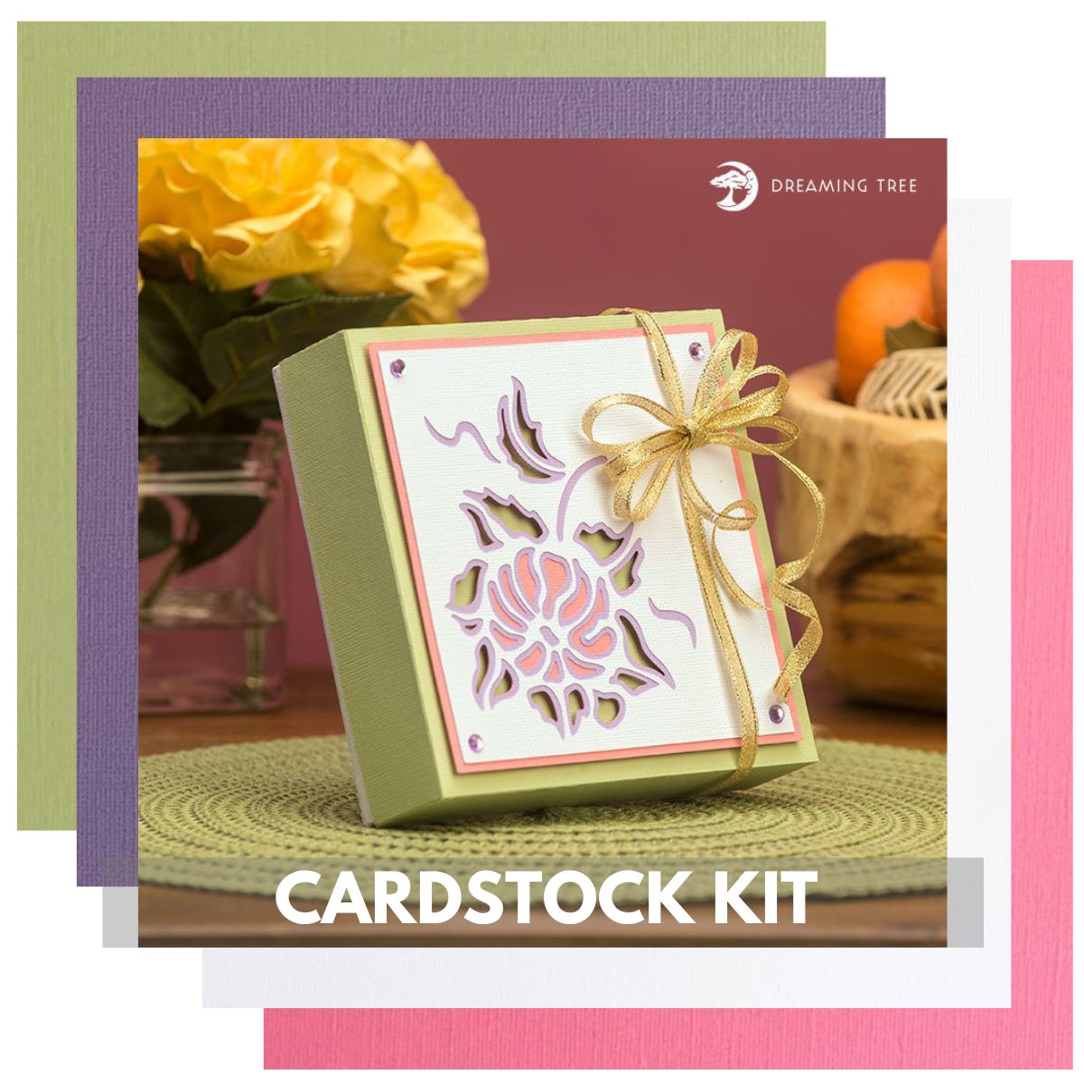 floral gift box cardstock kit for handmade gift for mom