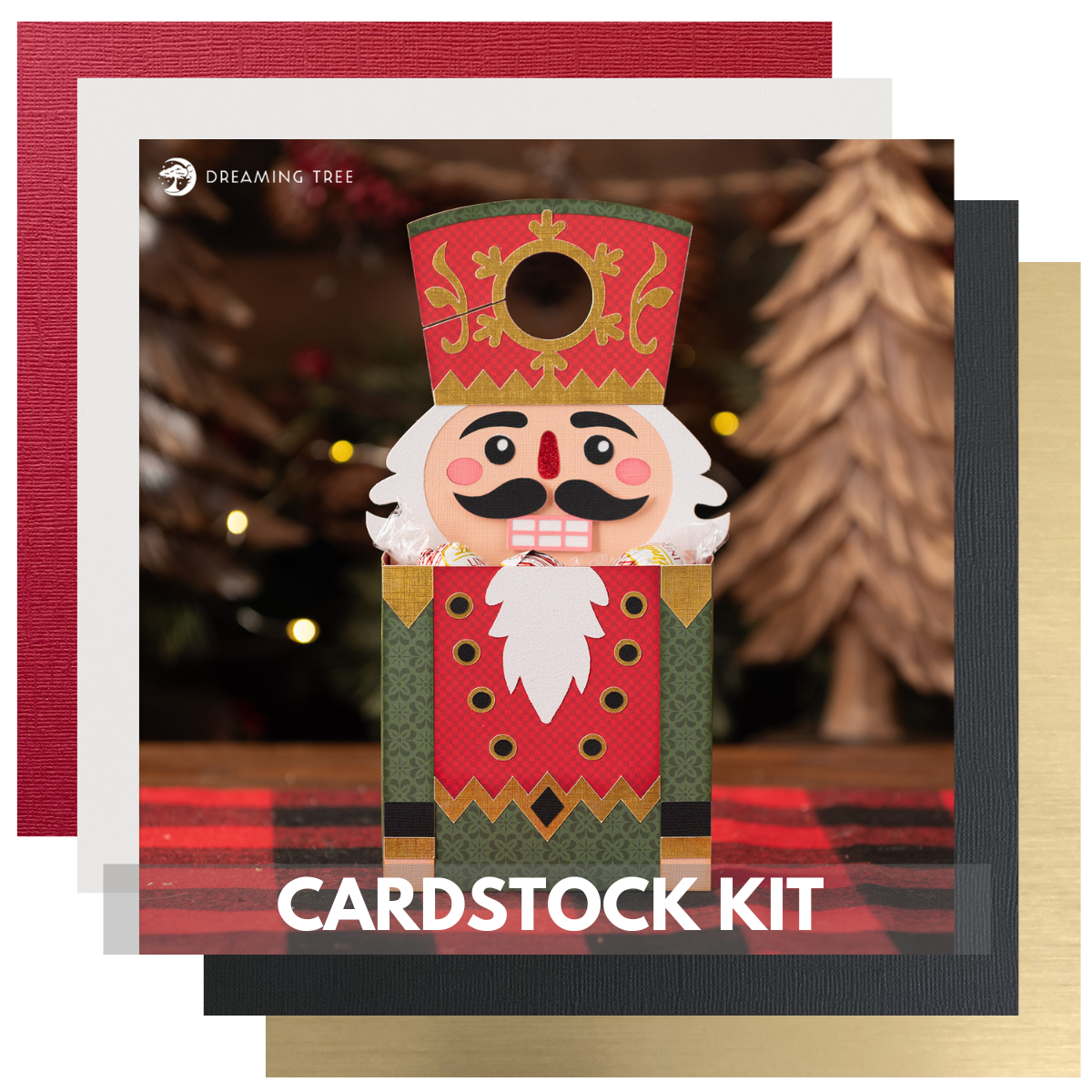 DREAMING TREE JOLLY NUTCRACKER HANGER CARDSTOCK KIT