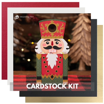 DREAMING TREE JOLLY NUTCRACKER HANGER CARDSTOCK KIT