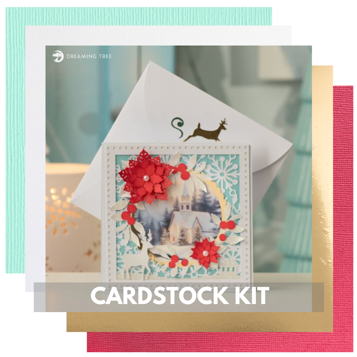 Card Stock Tree DREAMING TREE SNOWY SERENITY CARD KIT - 8 Sheets - 12x12 Cardstock Sho ...