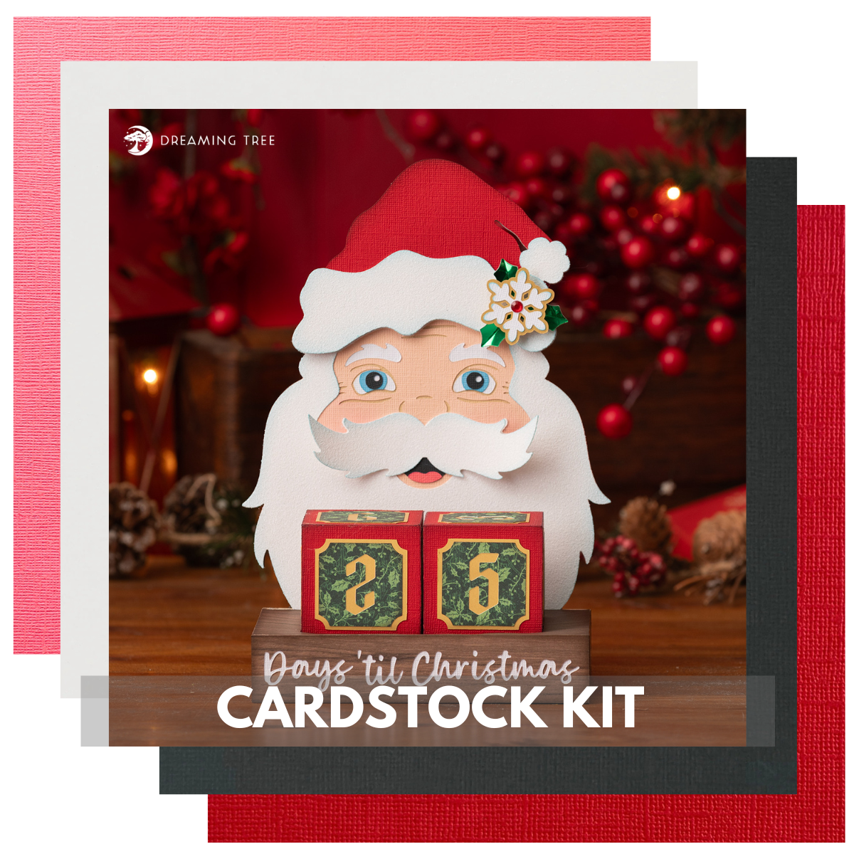 Santa's Merry Countdown Dreaming Tree cardstock kit