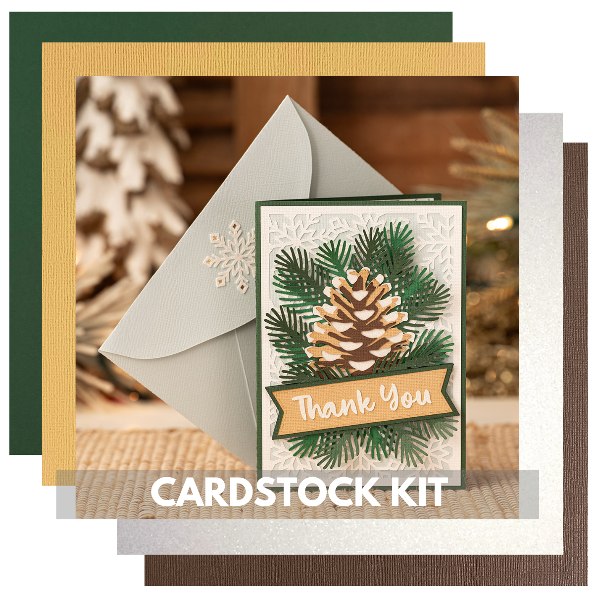 Card Stock Tree DREAMING TREE SNOWY PINES THANK YOU CARD CARDSTOCK KIT - 10 Sheets - 1 ...