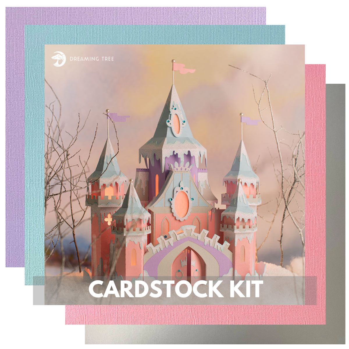 DIY paper castle princess craft Winterland Castle by Dreaming Tree