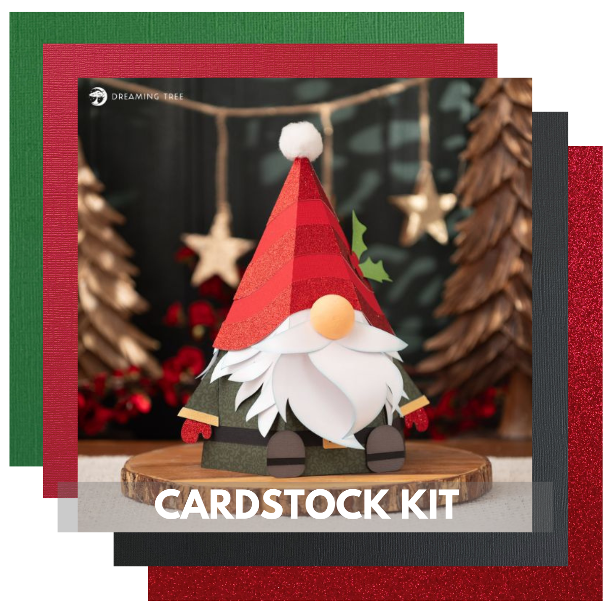 paper gnome gift box cardstock kit for dreaming tree svg