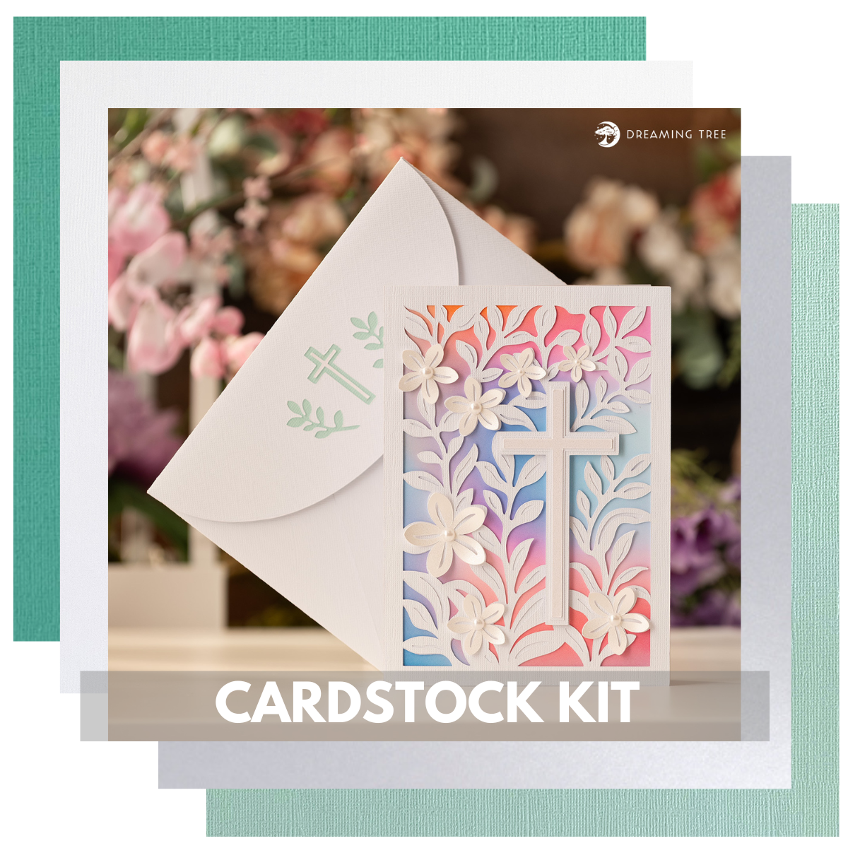 DREAMING TREE EASTER CROSS CARD CARDSTOCK KIT - 7 Sheets - 12x12 Cards ...