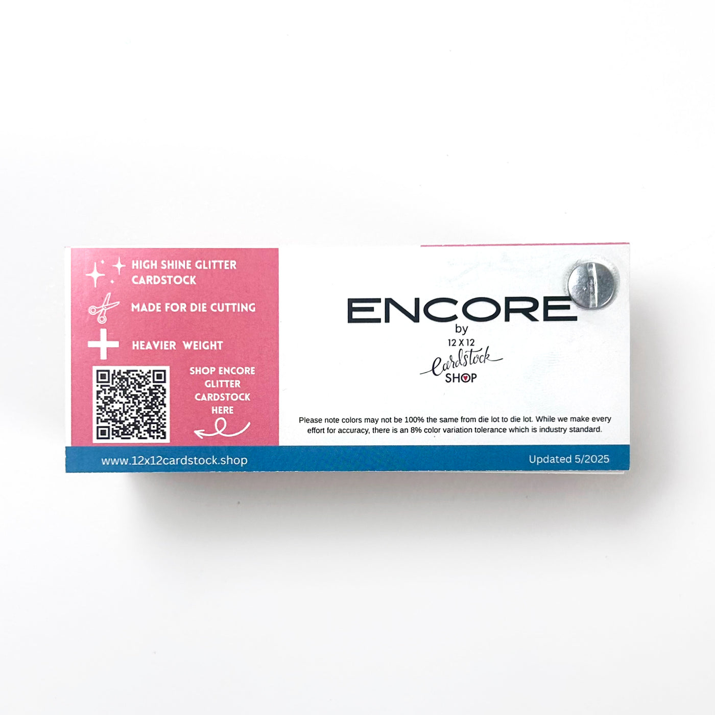 Encore Glitter Cardstock Swatch Book includes Glitter Luxe, Sequin Glitter and Specialty Glitter offering under the Encore Paper brand. 
