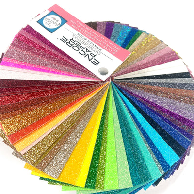 Encore Glitter Cardstock Swatch Book includes Glitter Luxe, Sequin Glitter and Specialty Glitter offering under the Encore Paper brand. 