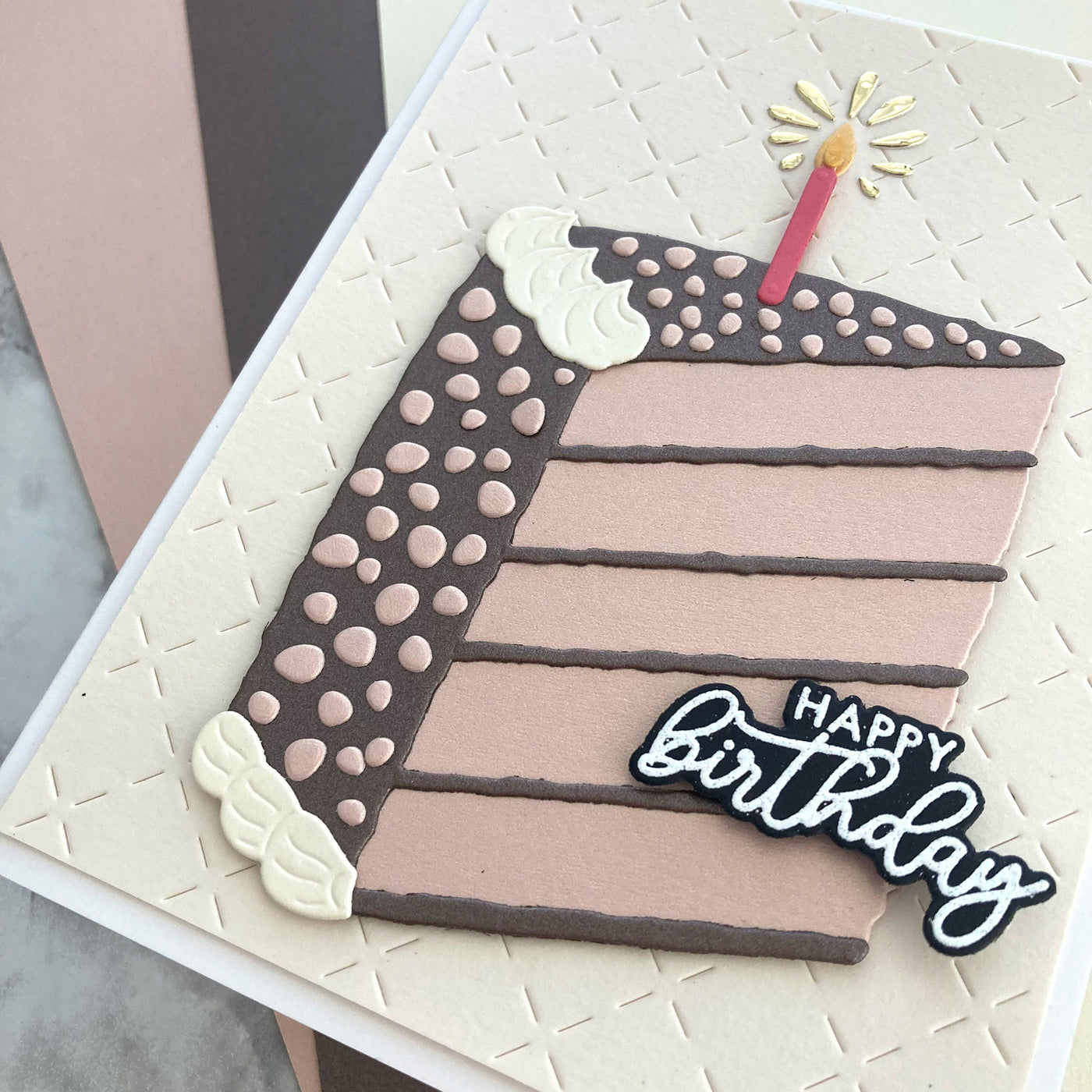 Encore Dazzle Pearlescent Cardstock - Handmade Birthday Card