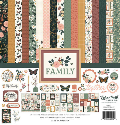 Twelve 12x12 double-sided designer sheets with creative patterns featuring florals, butterflies, and a love for family. Archival quality and acid-free.