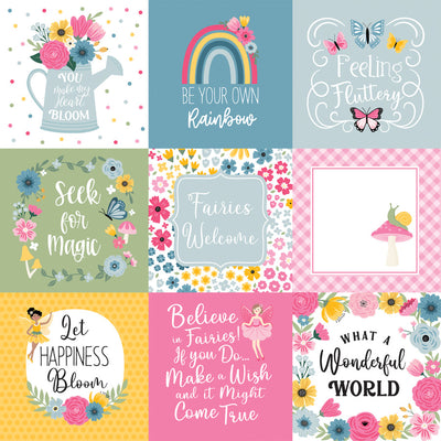 FAIRY GARDEN 4X4 JOURNALING CARDS - 12x12 Double-Sided Patterned Paper - Echo Park