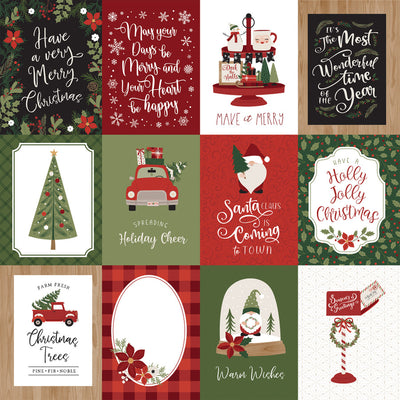 GNOME FOR CHRISTMAS 3X4 JOURNALING CARDS - 12x12 Double-Sided Patterned Paper - Echo Park