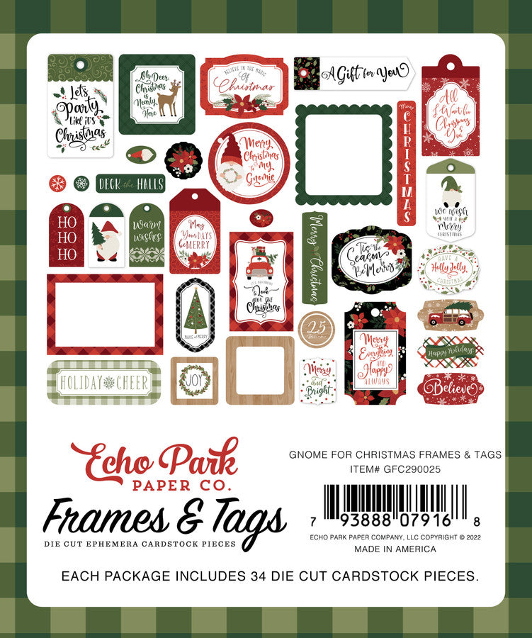 GNOME FOR CHRISTMAS Frames & Tags - Echo Park