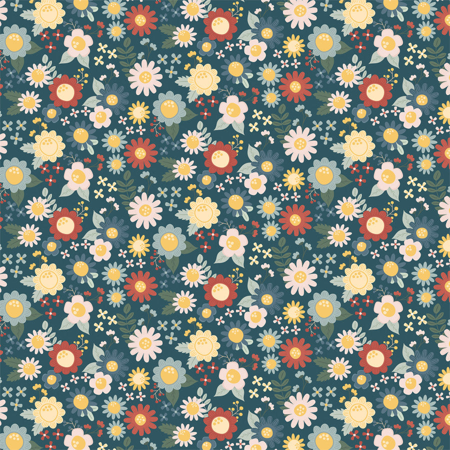 HAPPY PLACE FLOWERS - 12x12 Double-Sided Patterned Paper - Echo Park