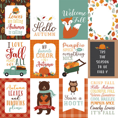 HAPPY FALL 3X4 JOURNALING CARDS - 12x12 Double-Sided Patterned Paper - Echo Park