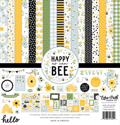 Twelve double-sided papers with delightful designs focused on bees, flowers, and beehives. 12x12 inch textured cardstock; includes Element Sticker Sheet.
