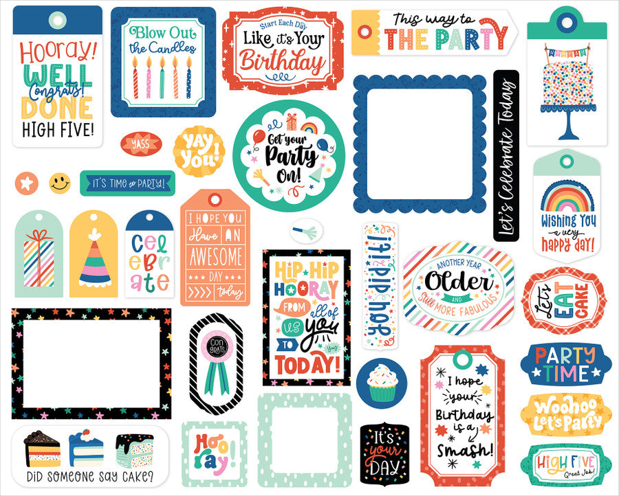 HIP HIP HOORAY Frames & Tags - Echo Park – The 12x12 Cardstock Shop