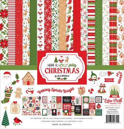 Have a Holly Jolly Christmas Collection Kit by Echo Park - The kit contains 12 double-sided papers that feature all the fun reasons we love Christmas. The kit also includes a 12x12 sheet of themed Element stickers. By Echo Park.