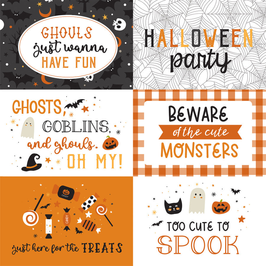 HALLOWEEN PARTY 6X4 JOURNALING CARDS - 12x12 Double-Sided Patterned Paper