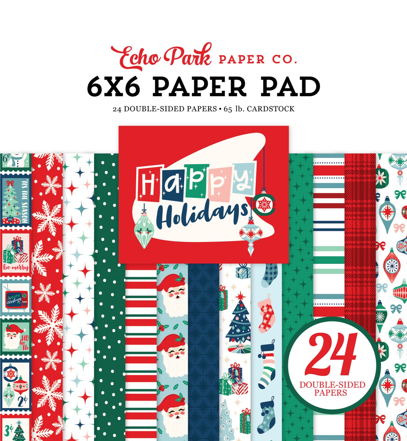 6x6 pad with 24 double-sided sheets; scaled-down images are great for card making and similar crafts; pad has brightly colored Christmas theme!