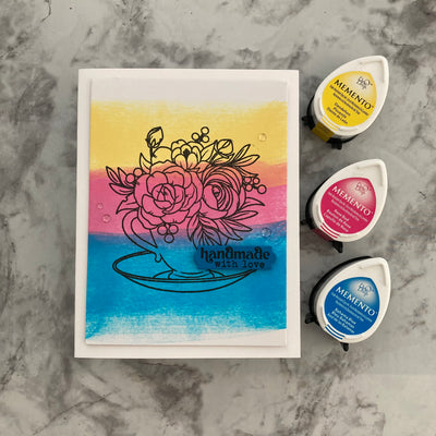 Handmade card featuring Rosebud Ink by Momento