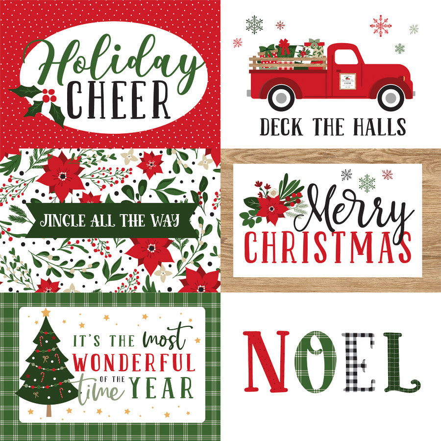 JINGLE ALL THE WAY 6X4 JOURNALING CARDS - 12x12 Double-Sided Patterned Paper - Echo Park