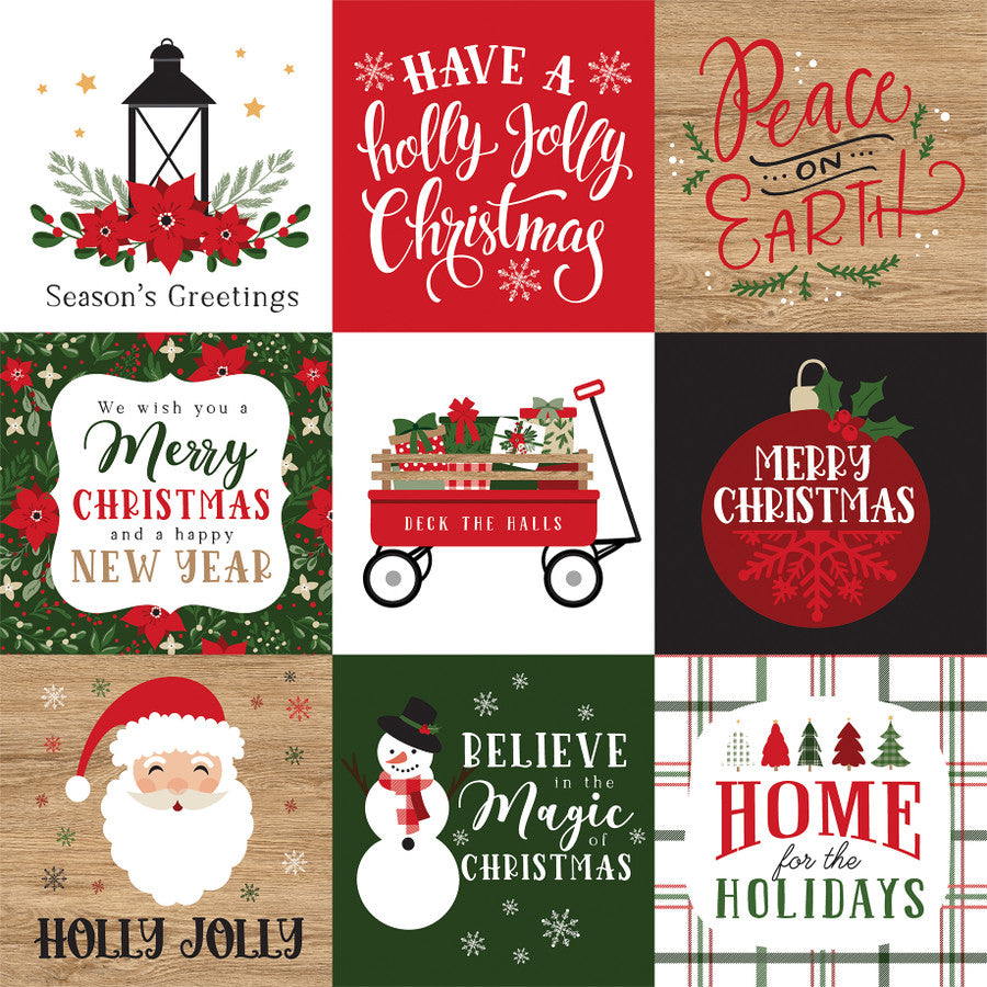 JINGLE ALL THE WAY 4X4 JOURNALING CARDS - 12x12 Double-Sided Patterned Paper - Echo Park