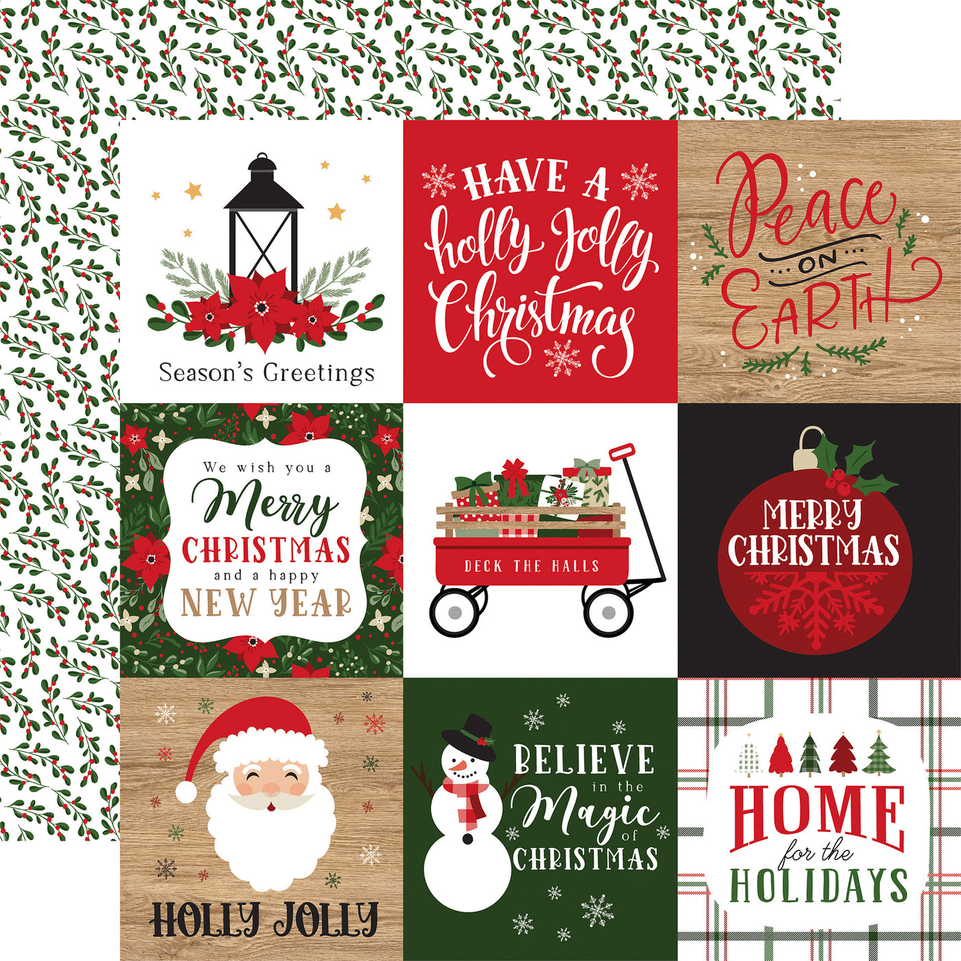 JINGLE ALL THE WAY 4X4 JOURNALING CARDS - 12x12 Double-Sided Patterned Paper - Echo Park