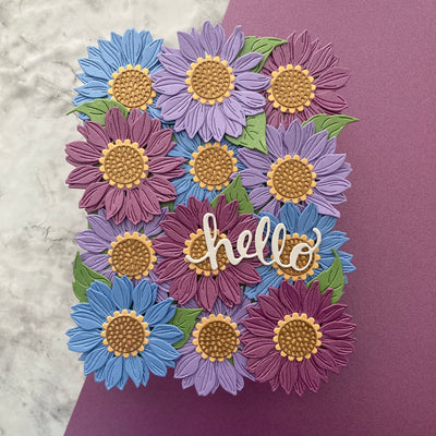 Handmade card featuring flower dies cut from Neenah Stardream in Punch