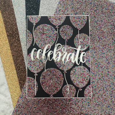 Handmade card featuring Encore Sequin Cardstock
