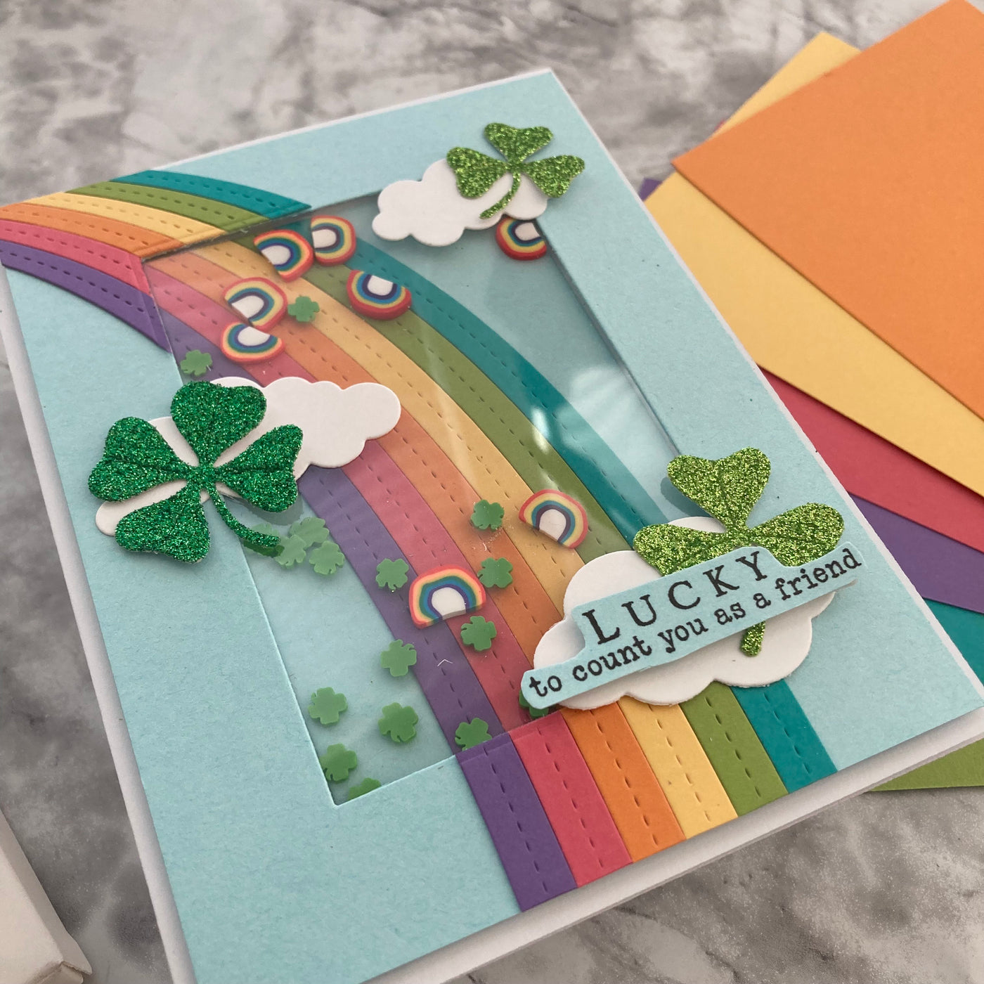 Handmade Shamrock Shaker card