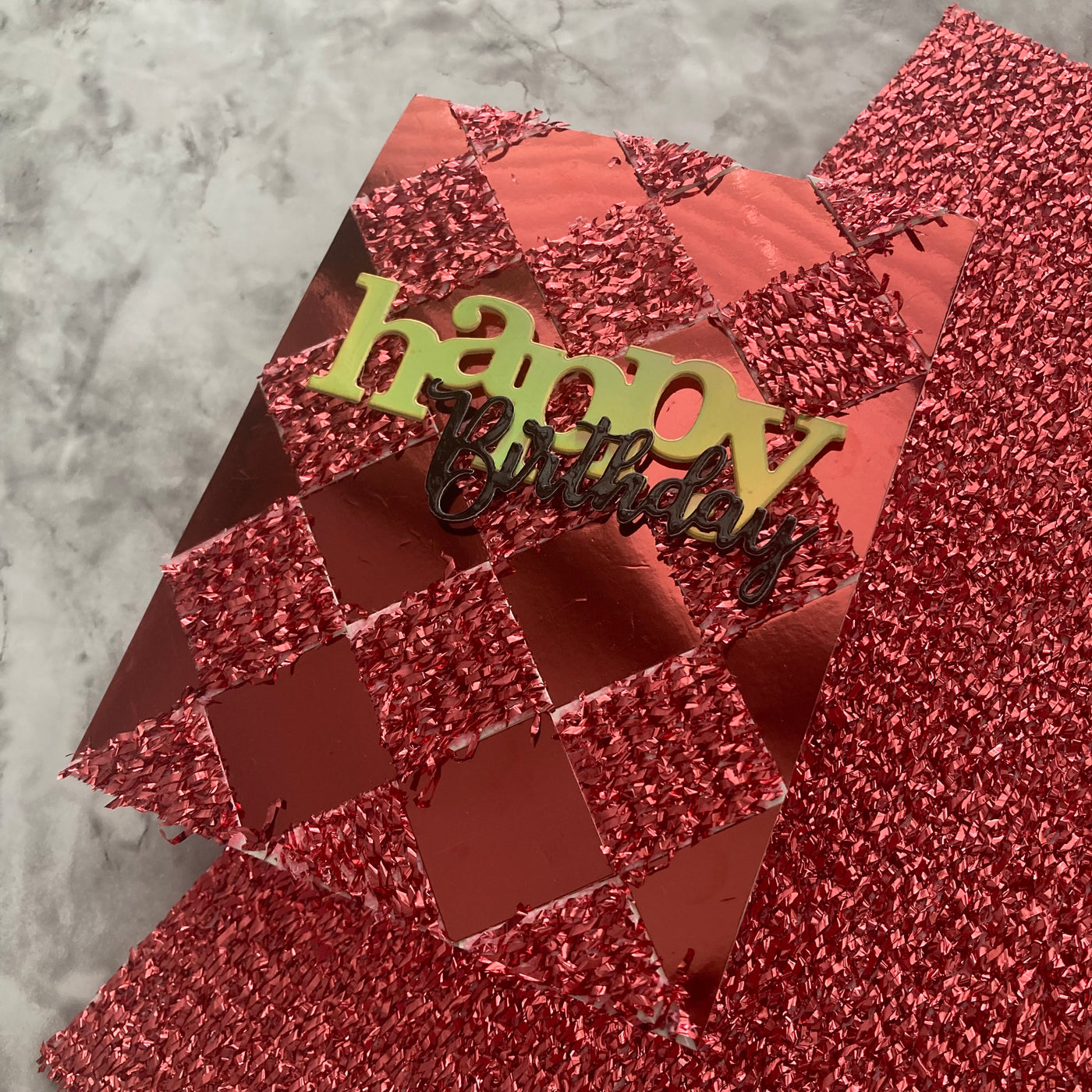 Handmade birthday card featuring Encore Tinsel cardstock