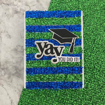 Handmade graduation card made with tinsel cardstock
