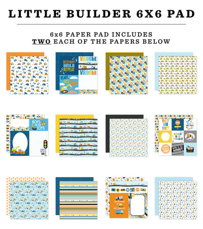 LITTLE BUILDER 6x6 Paper Pad - Echo Park