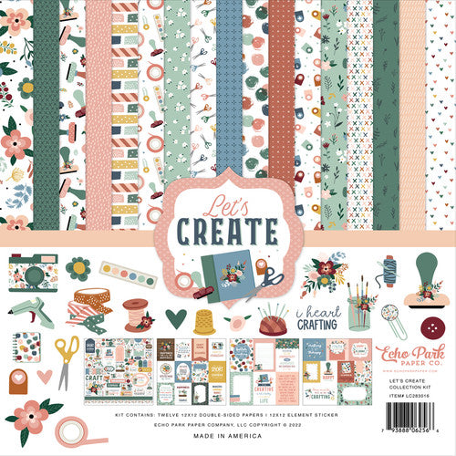 Twelve double-sided designer sheets with the perfect designs to express the joys of crafting. Designs and images for the home front. 12x12 inch textured cardstock.