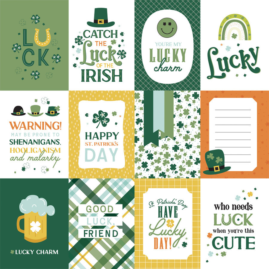 LUCKY CHARM 3X4 JOURNAL CARDS - 12x12 Double-Sided Patterned Paper - Echo Park