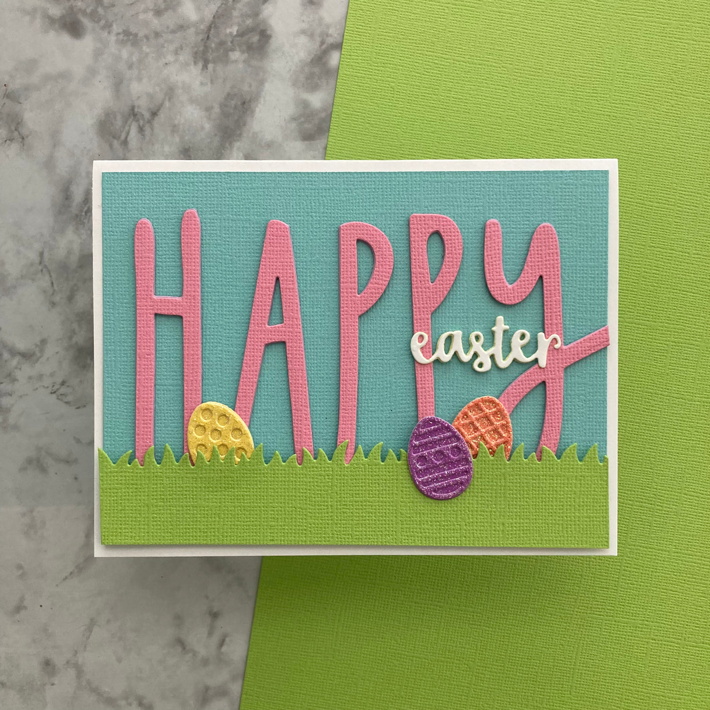Handmade Easter Card with GRASSHOPPER - Textured 12x12 Cardstock - Encore Paper
