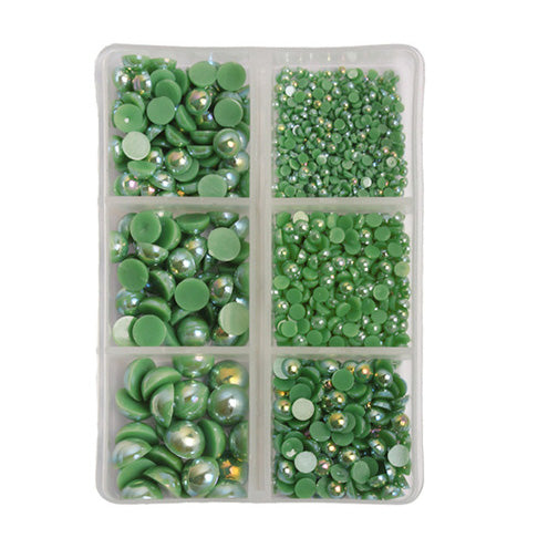 LILY PAD grass green Mixed Size Pearl Embellishments