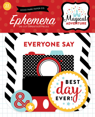Magical Adventure Ephemera Die Cut Cardstock Pack.  Pack includes 33 different die-cut shapes ready to embellish any project. 