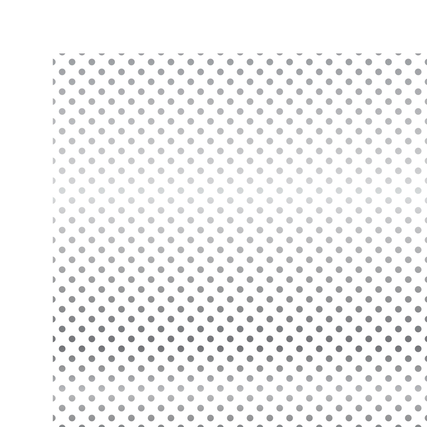 Silver foil dots on white 12x12 cardstock, plain white reverse, from Dots & Stripes Collection by Echo Park Paper.