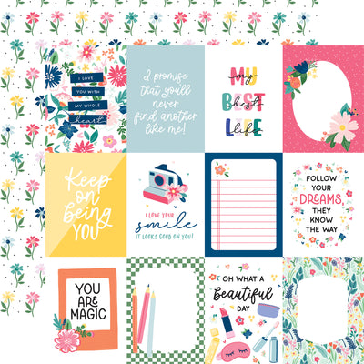 Collection of colorful motivational journaling cards with various sayings with a floral-patterned background on the reverse.