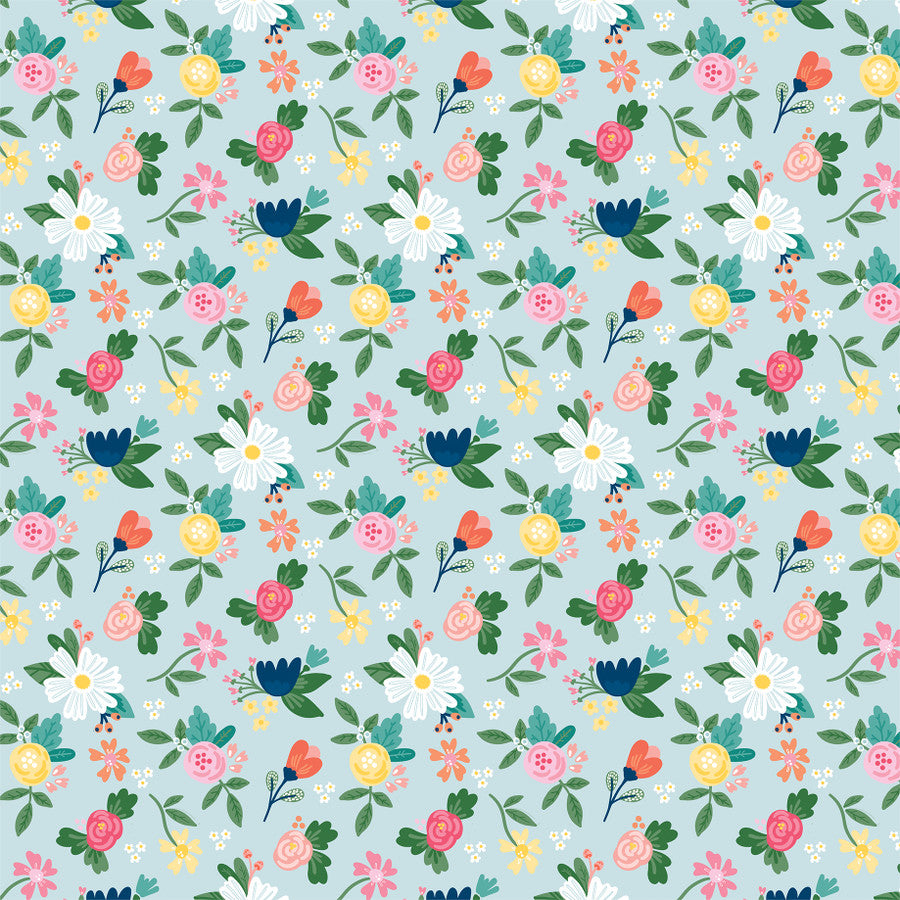 LUCKY FLOWERS - 12x12 Double-Sided Patterned Paper - Echo Park