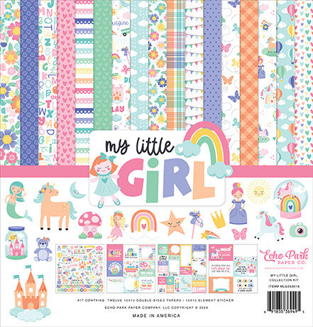 Twelve 12x12 double-sided designer sheets with creative patterns featuring florals, butterflies, fairies, unicorns, and all the love for a little girl. Archival quality and acid-free.