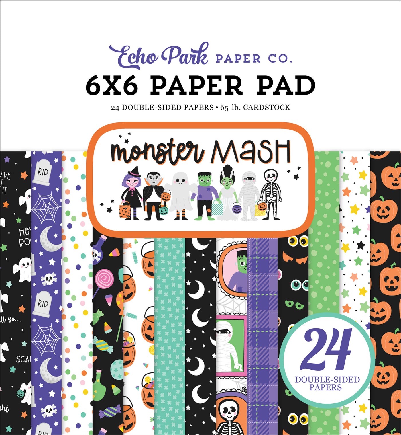 6x6 pad with 24 double-sided pages for fun Halloween paper crafting. Smaller images are great for card making and similar crafts—archival quality.