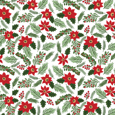 POINSETTIAS AND PINE - 12x12 Double-Sided Patterned Paper - Echo Park