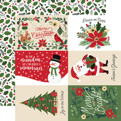 (Side A - 6X4 Christmas journaling cards, Side B - green Christmas holly and berries on a white background). Archival safe.