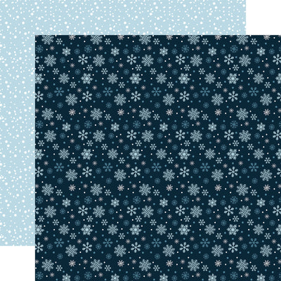 Navy blue paper with small white snowflake pattern
