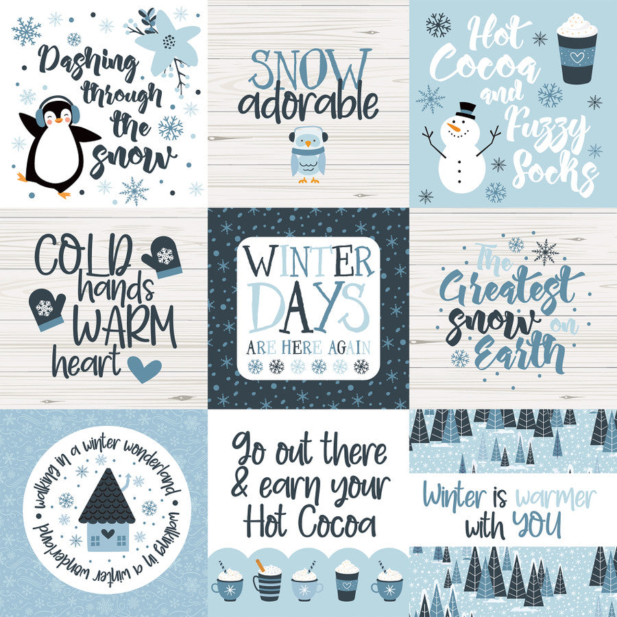 MAGIC OF WINTER 4X4 JOURNALING CARDS - 12x12 Double-Sided Patterned Paper - Echo Park