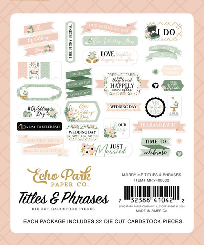 MARRY ME Titles & Phrases - Echo Park
